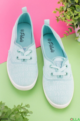 Women's turquoise lace-up sneakers