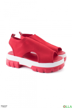 Women's red platform sandals