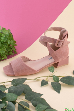 Women's pink heeled sandals