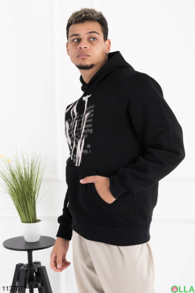 Men's black printed hoodie