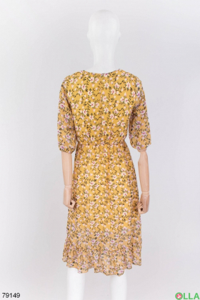 Жіноча жовта сукня в квітковий принт