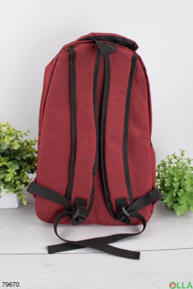 Жіночий червоний рюкзак з принтом