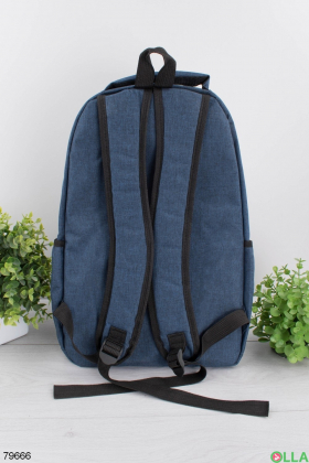 Жіночий темно-синій рюкзак з принтом