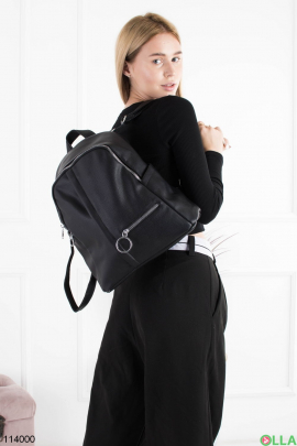 Женский черный рюкзак из экокожи