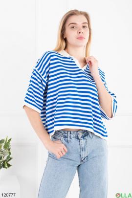 Women's blue and white striped T-shirt