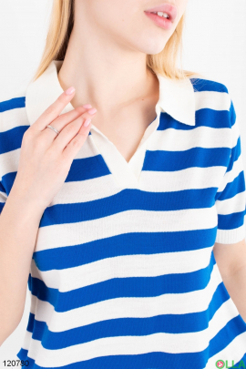 Жіноча синьо-біла футболка в смужку