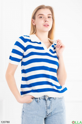 Женская сине-белая футболка в полоску