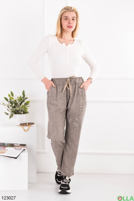 Women's gray batal knitted trousers