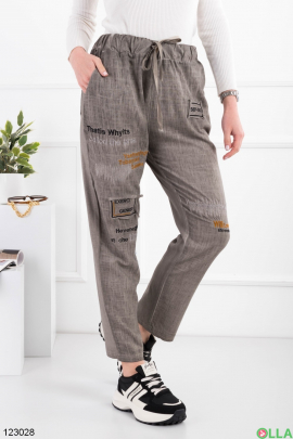 Women's gray knitted batal trousers