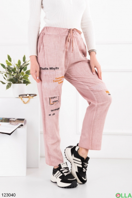 Women's pink batal knitted trousers