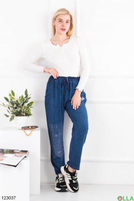 Women's blue batal knitted trousers