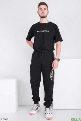 Чоловічі спортивні штани з написом, на флісі