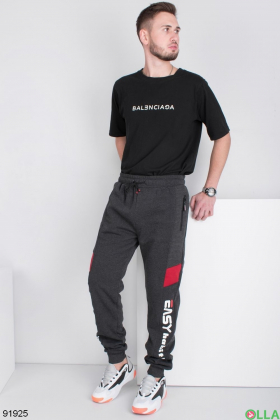 Чоловічі спортивні штани з написами, на флісі