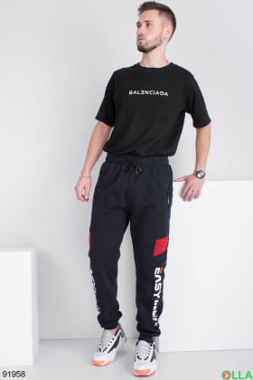 Чоловічі спортивні штани з написами, на флісі