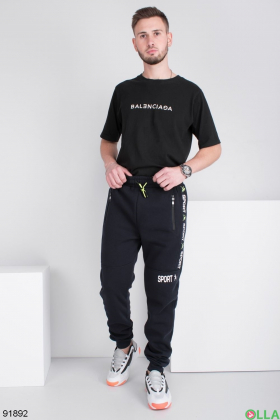 Чоловічі спортивні штани з написом, на флісі