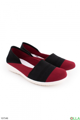 Women's black and red ballet flats