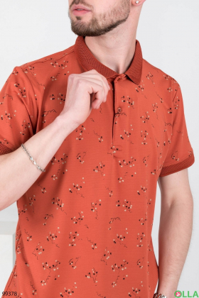 Men's coral polo shirt