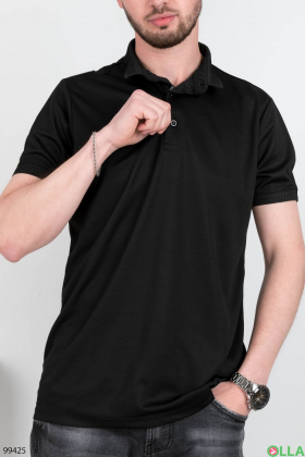 Мужская черная футболка-поло