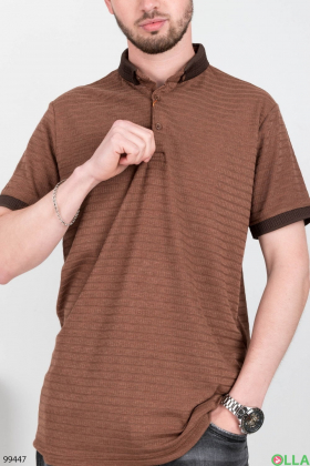 Мужская коричневая футболка-поло