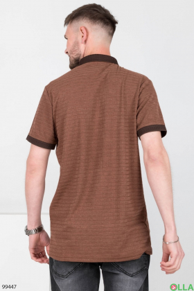 Мужская коричневая футболка-поло