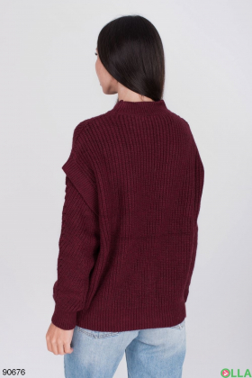 Women's burgundy sweater