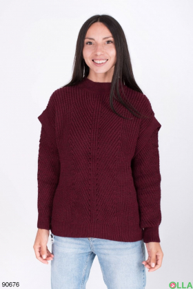 Женский бордовый свитер