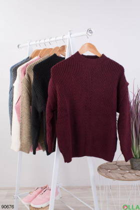 Women's burgundy sweater