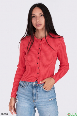 Women's coral jacket with buttons