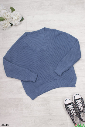 Женский синий свитер