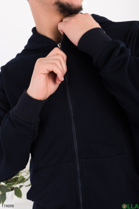 Men's dark blue zip-up hoodie