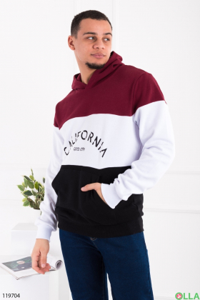 Men's multi-colored hoodie with inscription