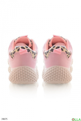 Pink sneakers with leopard insert