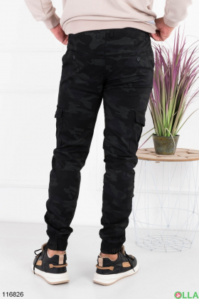 Men's black and green jeans