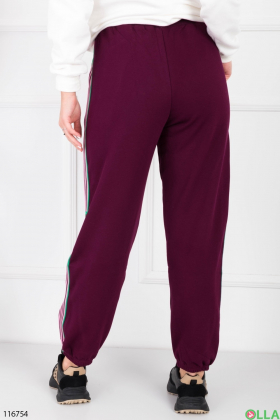Women's burgundy fleece sweatpants