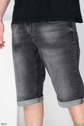 Чоловічі темно-сірі джинсові шорти