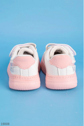 Біло-рожеві кросівки для дівчаток