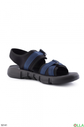 Чоловічі синьо-чорні сандалі
