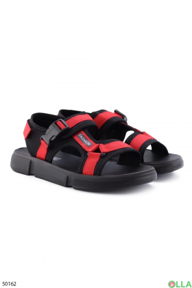 Мужские сандалии черно-красного цвета
