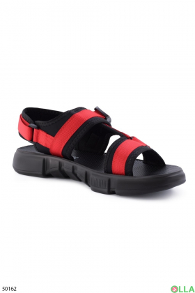 Мужские сандалии черно-красного цвета
