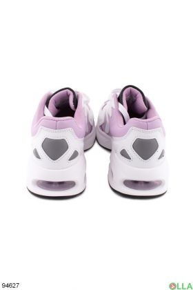 Women's Pink and White Eco Leather Sneakers