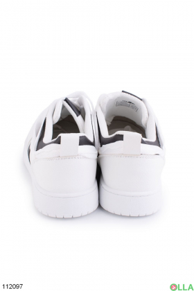 Чоловічі чорно-білі кросівки із еко-шкіри