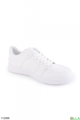 Men's white sneakers made of eco-leather