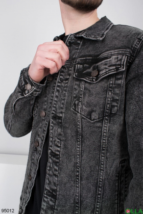 Чоловіча темно-сіра джинсова куртка