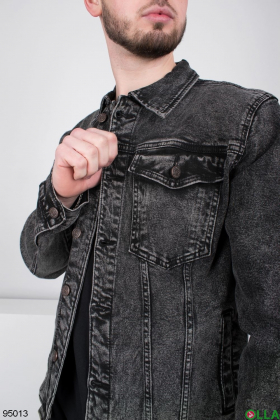 Мужская темно-серая джинсовая куртка