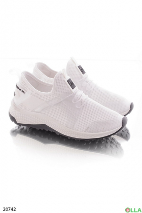 Білі кросівки з імітацією шнурівки