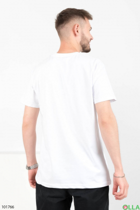 Чоловіча біла футболка з написом