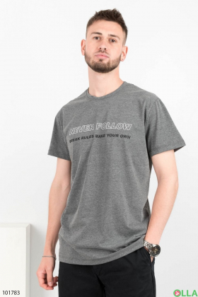 Чоловіча сіра футболка з написом