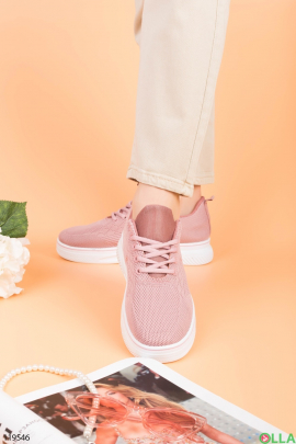 Женские розовые кроссовки из текстиля