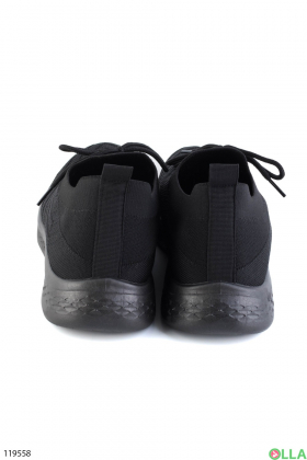 Women's black textile sneakers