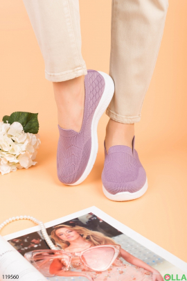 Женские фиолетовые кроссовки из текстиля